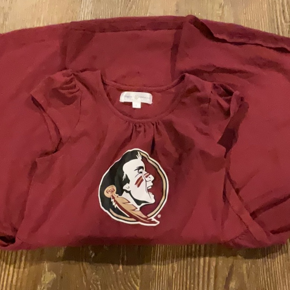 FSU Kids Pima cotton Casual Garnet T-Shirt Dress with Team Logo